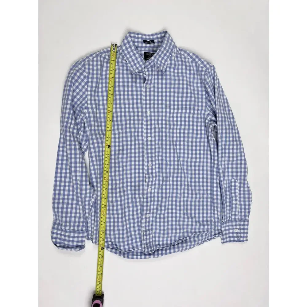 J.Crew Flex Washed Slim Untucked Button-Down Shirt  Periwinkle Gingham Preppy S